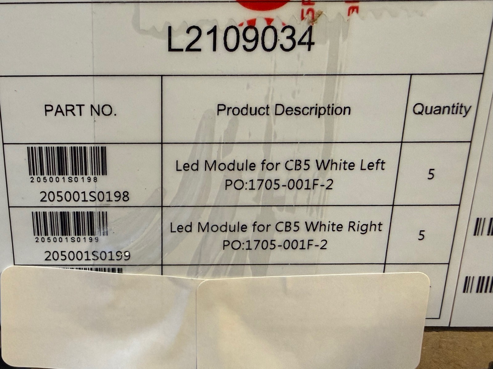 10ct Roe Visual CB5 LED Modules White Left & Right 205001S0198 light sign