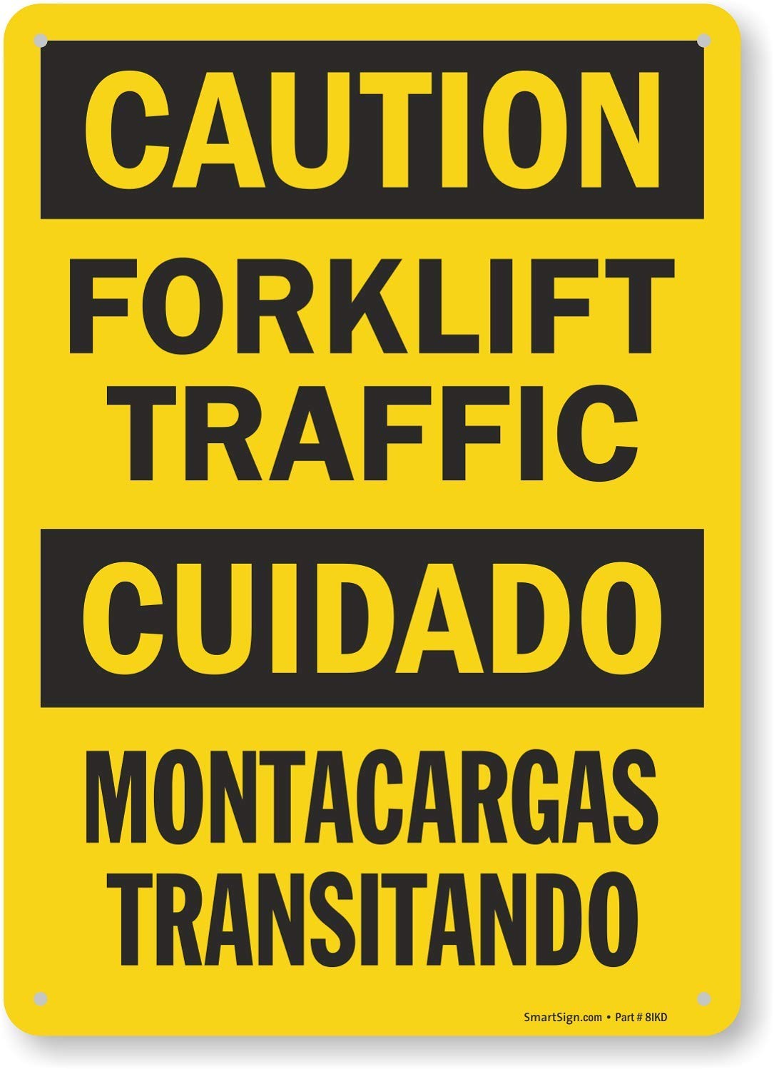10×14 Inch Caution Forklift Traffic Aluminum Sign Metal Warning Safety