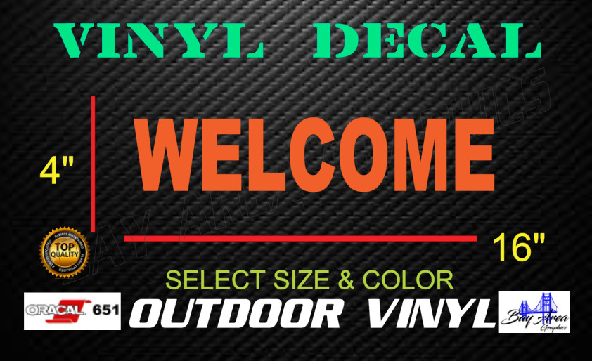 WELCOME Vinyl Decal Storefront Window Sign Business Door ORACAL 651