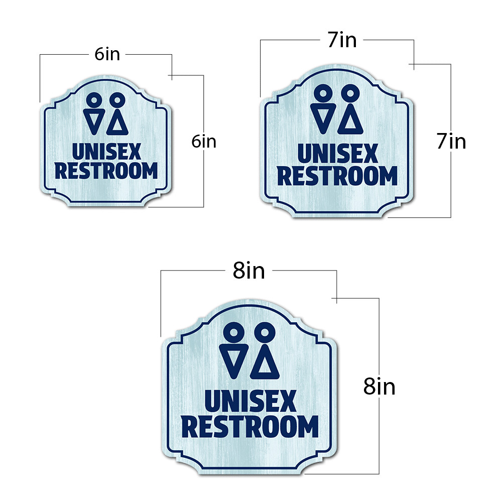 Heritage Plus Unisex Restroom Wall or Door Sign | Gender Neutral Bathroom