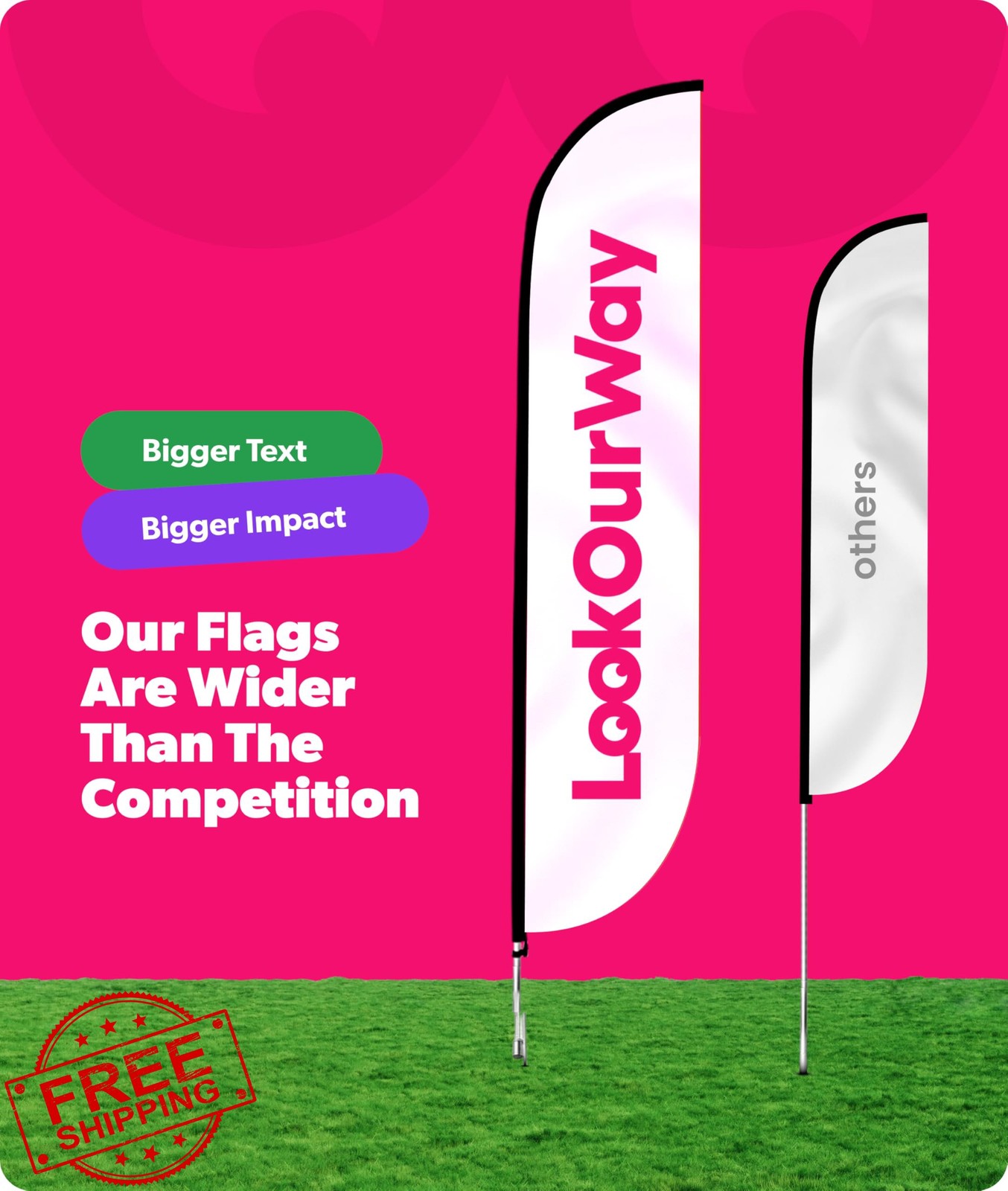 LookOurWay Feather Flag Now Leasing Yellow Red
