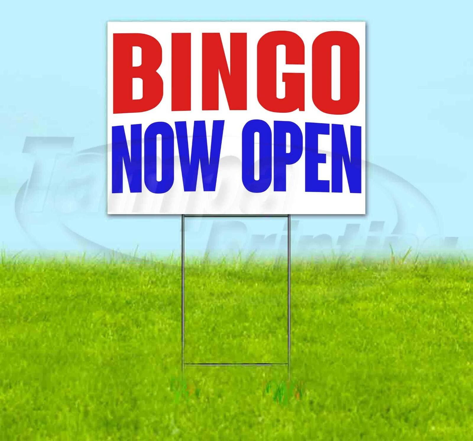 BINGO NOW OPEN Yard Sign Corrugated Plastic Bandit Lawn Decoration USA