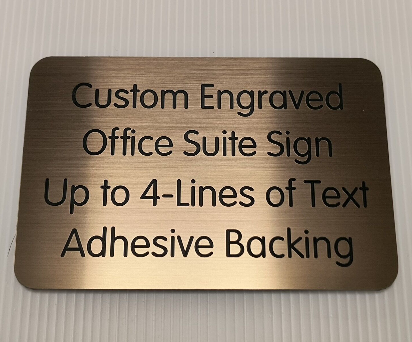 Custom Engraved Brushed Bronze 4×6-in Small Business Office Sign Wall Plaque