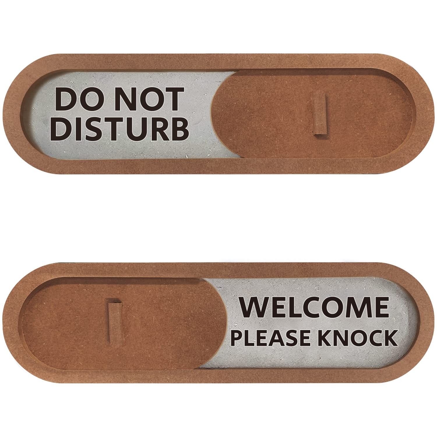 7.5×2.2 Inch Brown Premium MDF Do Not Disturb Welcome Slider Door Sign