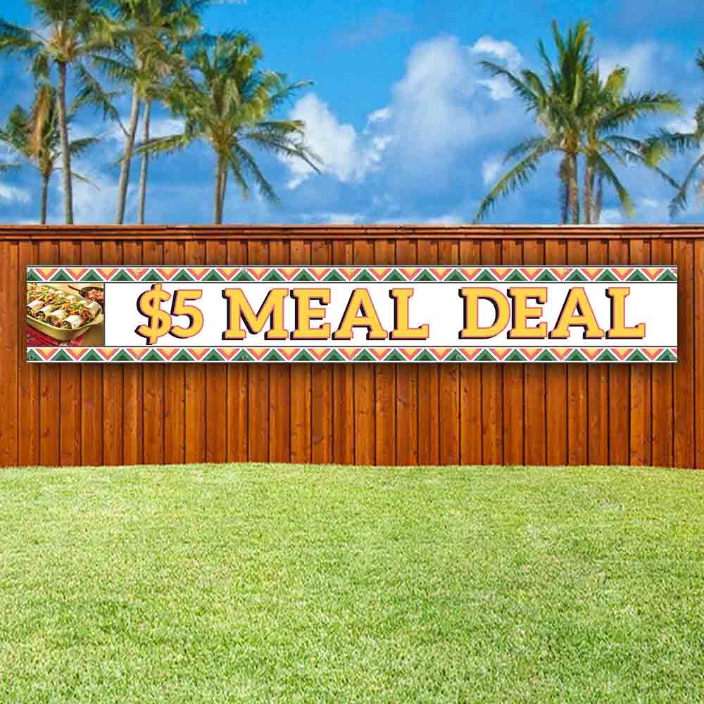 5 DOLLAR MEAL DEAL XXL Banner Advertising Vinyl Flag Sign Many Sizes LARGE SIZES