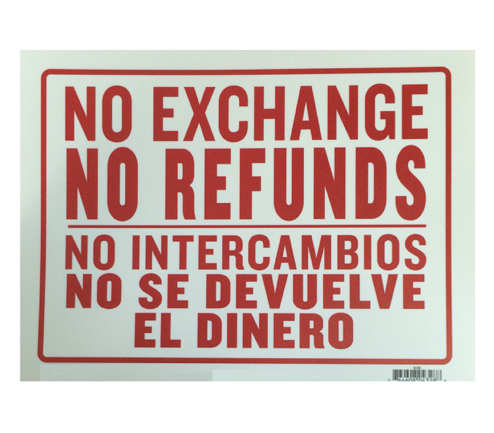 2 Pcs 9 x 12 Inch Red & White Flexible Plastic  » No Exchange  » Sign