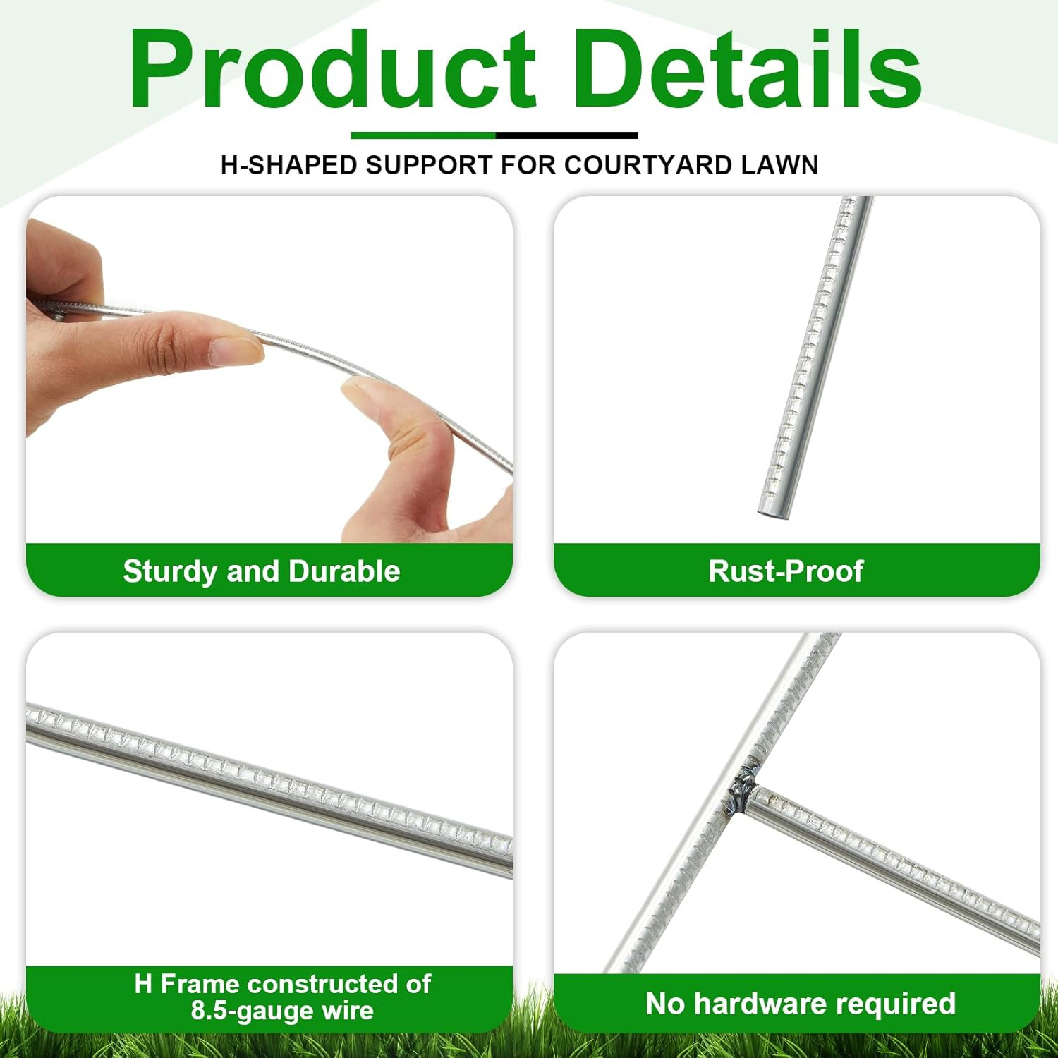100 Pcs Yard Sign Stakes Metal 15&Prime;X10&Prime; H Frame Wire Yard Stakes Use with Corruga