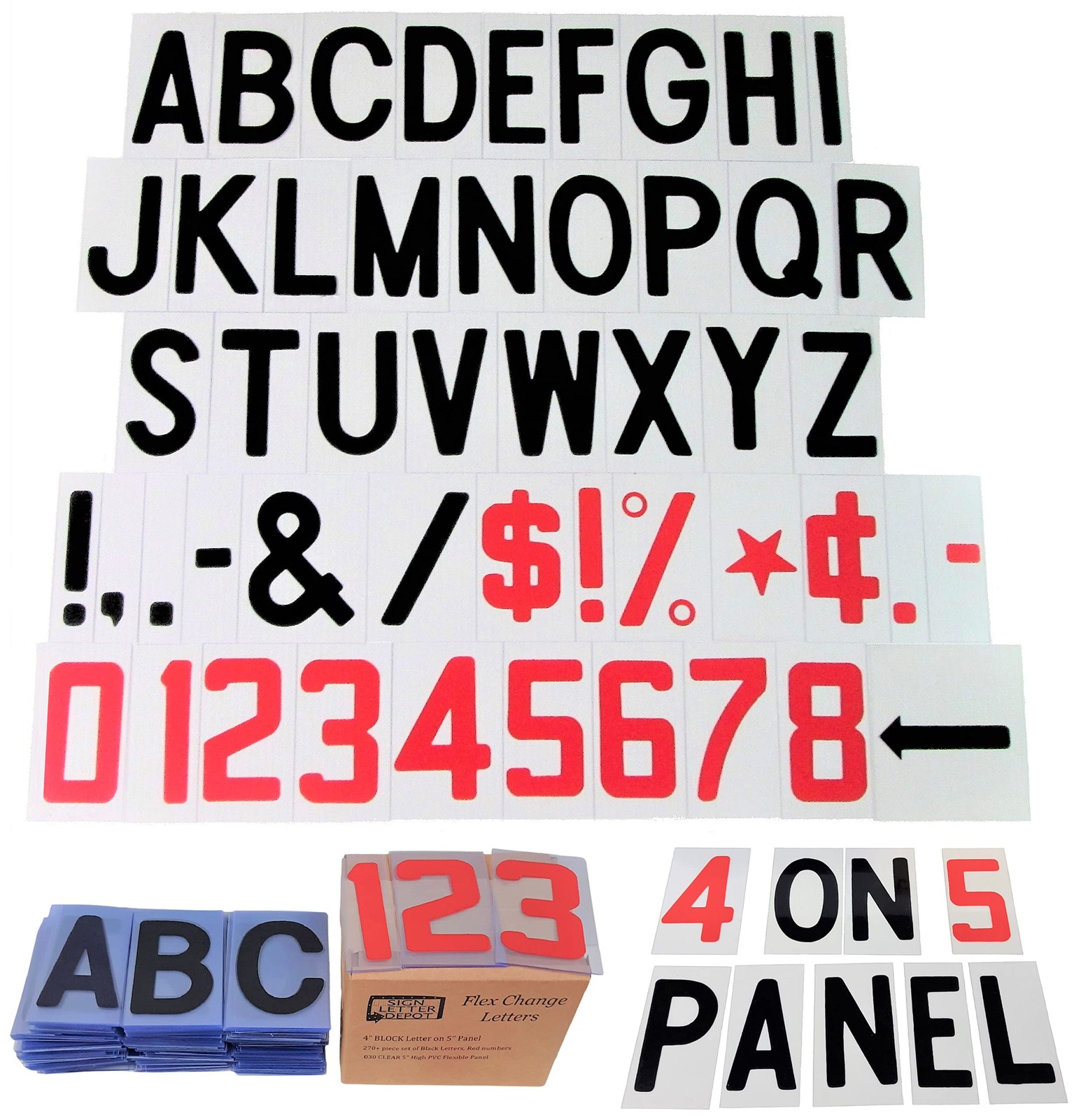 Sign Letter Depot 4 Flex Changeable Sign Letters On 5 Clear Panels Black