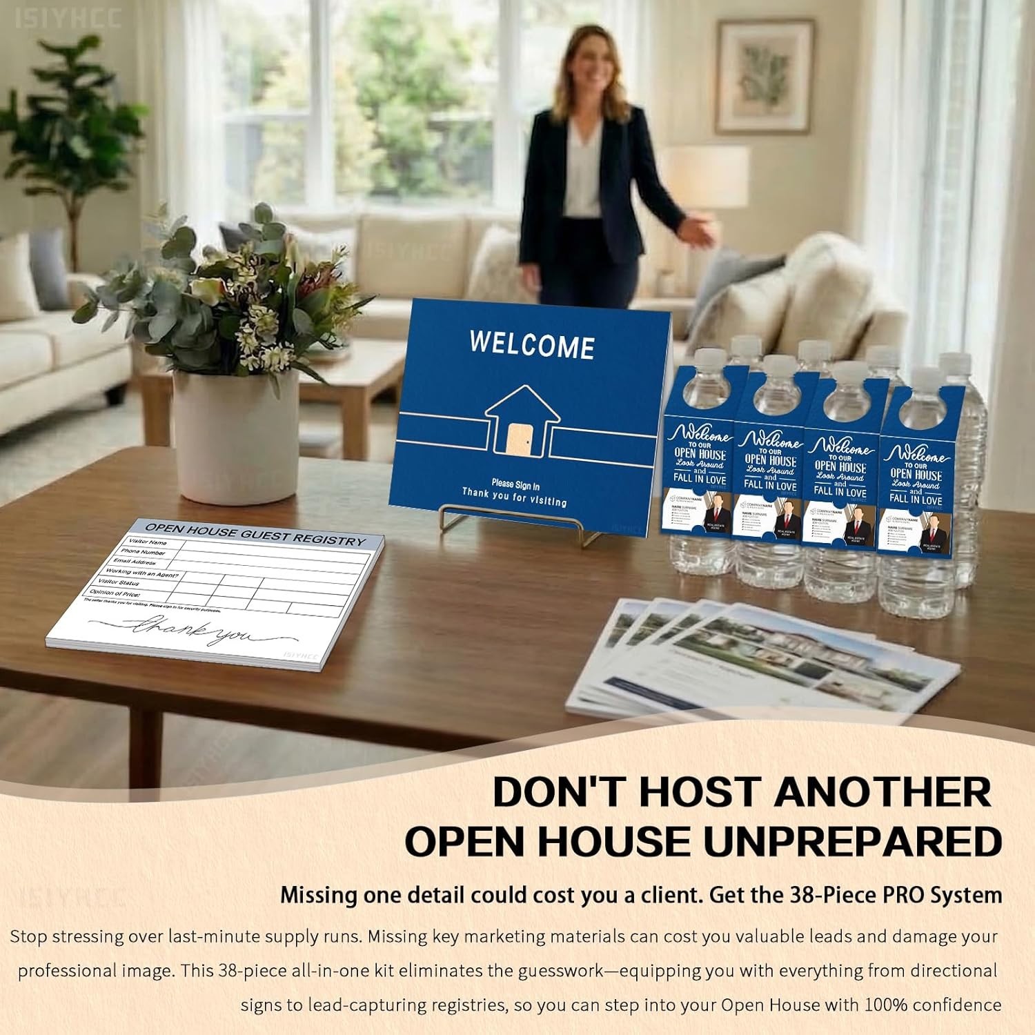 38-Piece Open House Kit: Double-Sided Signs & Guest Register Included