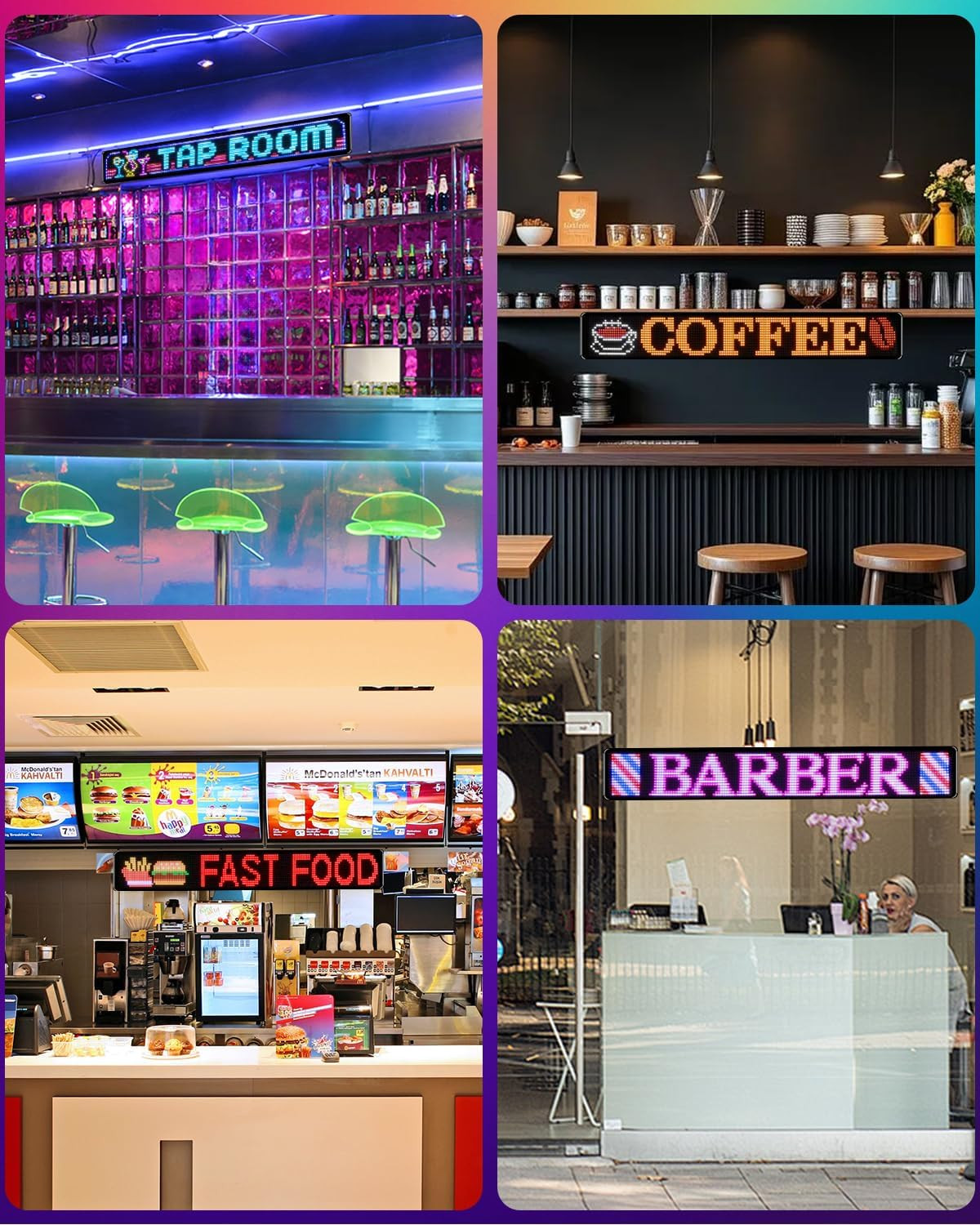 Large 52&Prime;*7.5&Prime; Programmable LED Sign with Remote & App Control for Businesses