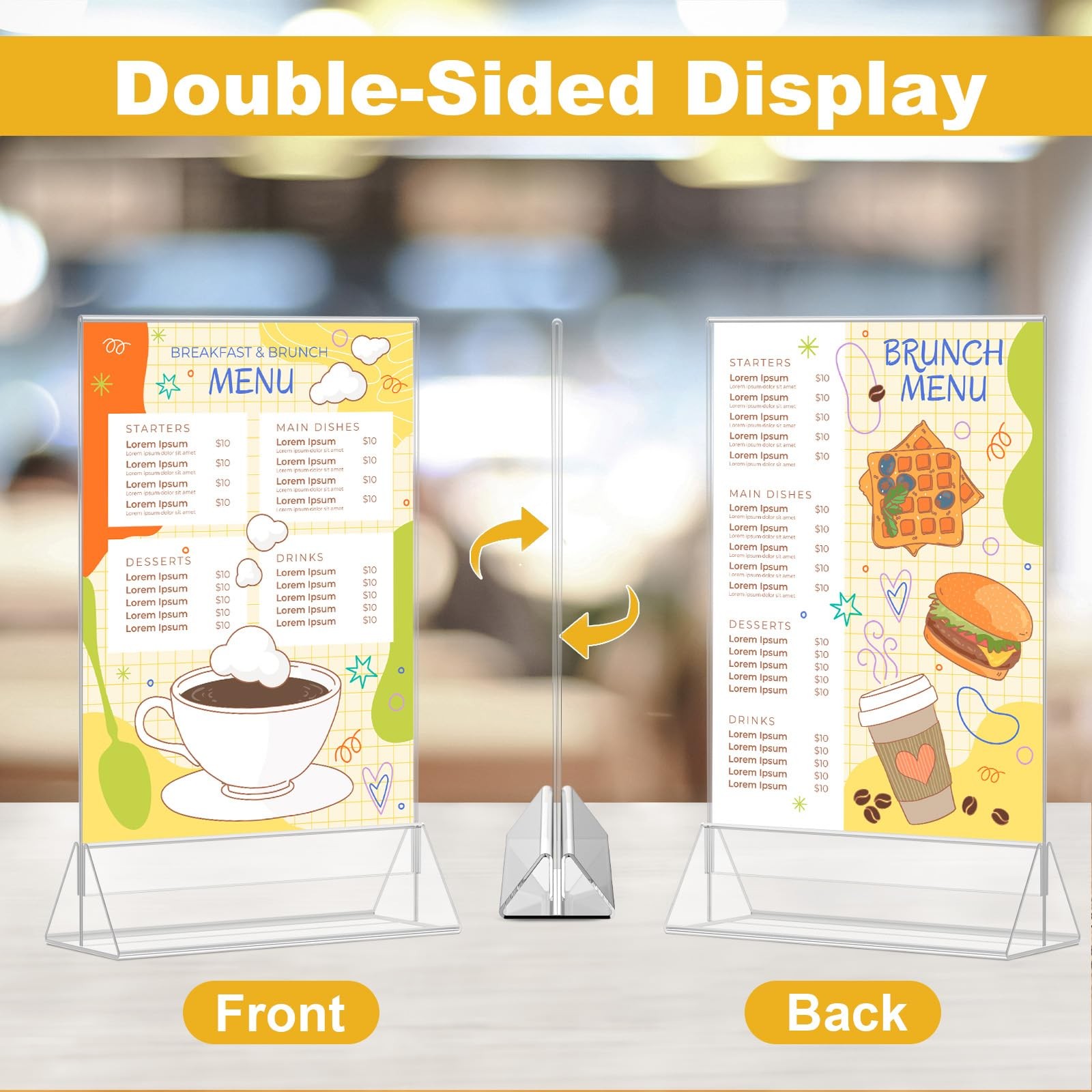 EHWINE 12 Pack Acrylic Sign Holder 4 x 6, Double Sided Clear Picture