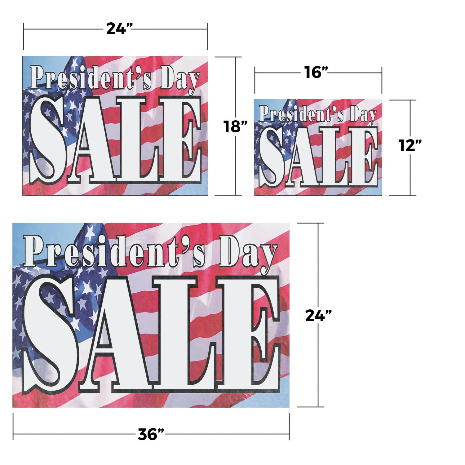 Signmission Presidents Day Vinyl Decal 5 Pack Of 12 Inch X 16 Inch Weatherproof