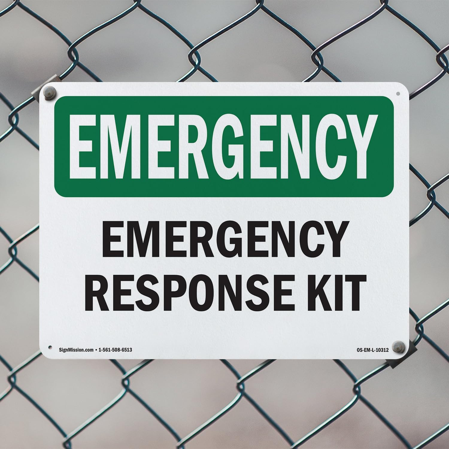 Response Kit OSHA Emergency Rigid Plastic Sign 18 Inch X 12 Inch – 10 Pack