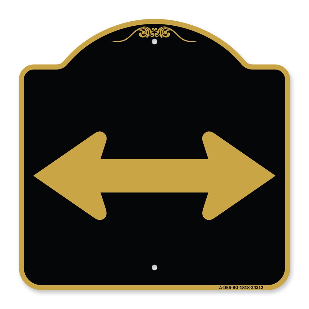 Designer Series – Bidirectional Arrow (Black) Heavy Gauge Aluminum