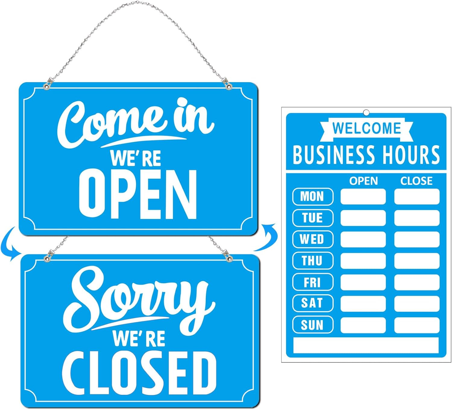 Open Closed Signs Business Hours Sign Set for Window Door Open Signs for Busines