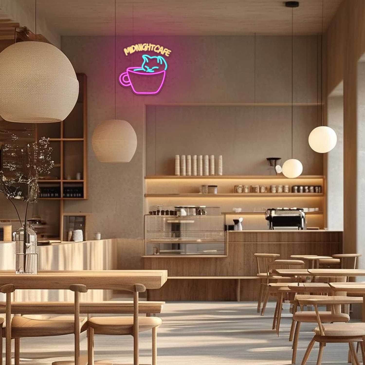 Coffee Neon Sign for Wall Decor Cat Neon Light Midnight Cafe Led Neon Signs C…