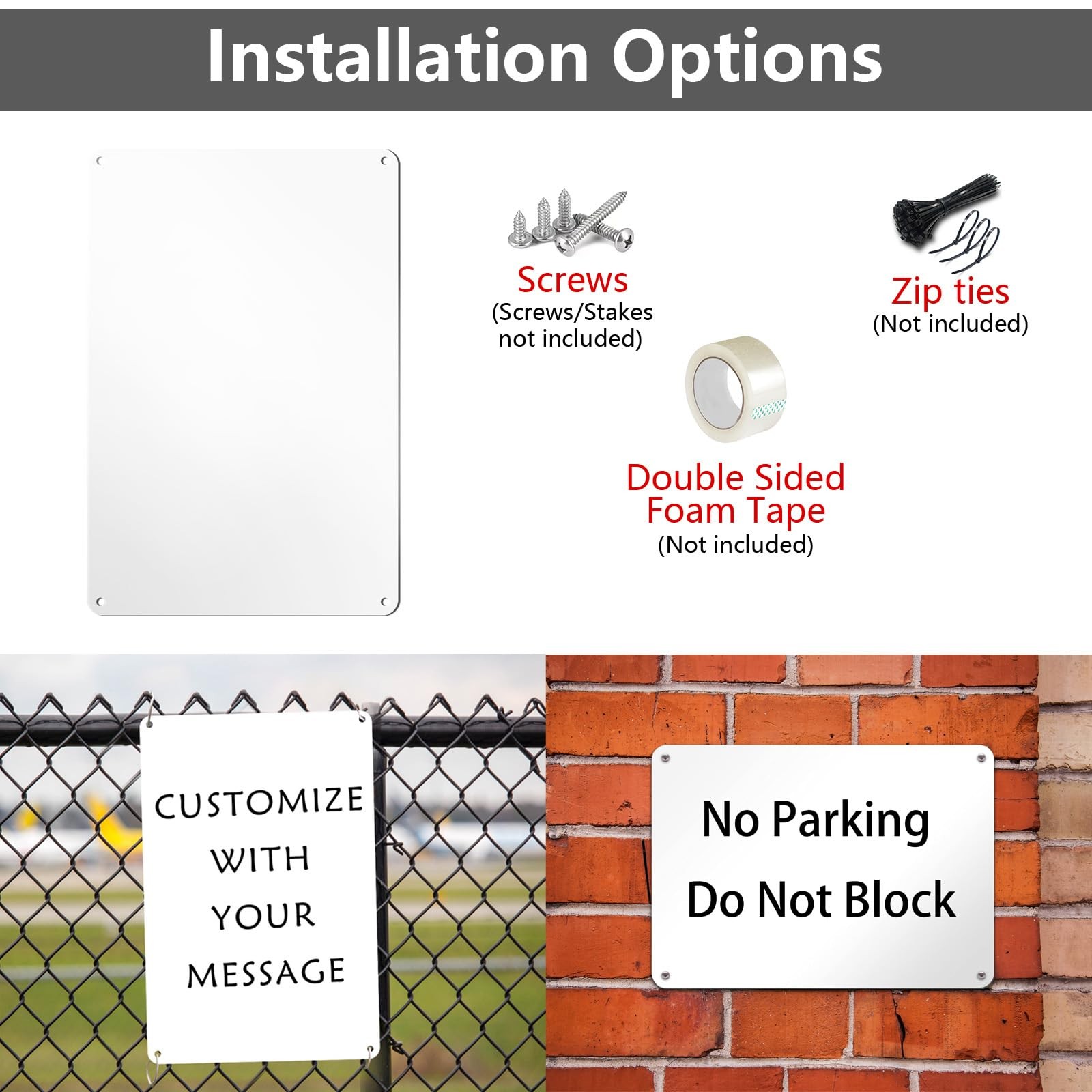 1 PCS White Metal Sign Blanks Reflective Rust Free Aluminum 12×8 Inch