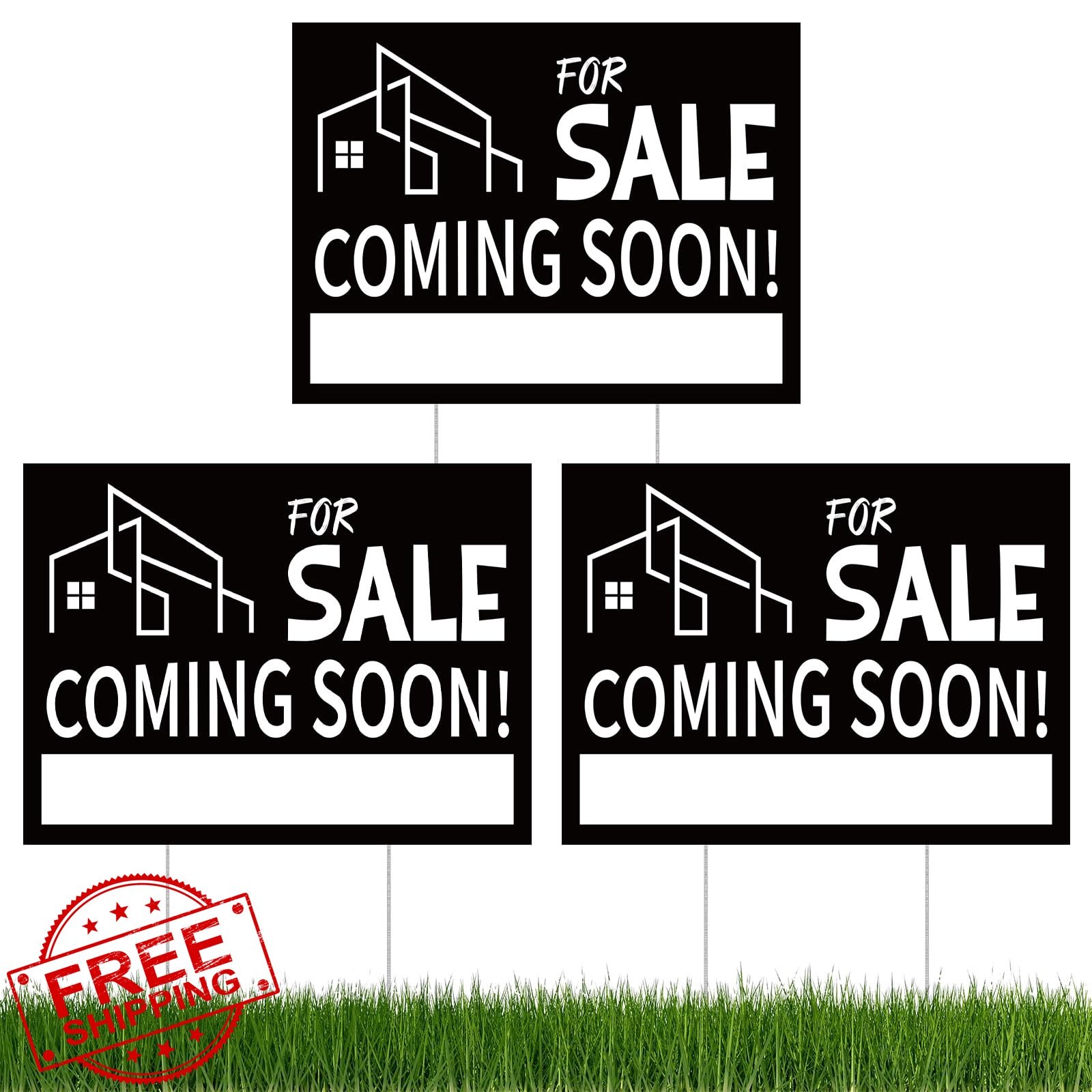 Otoolling 3 Pack Coming Soon Real Estate Sign Black
