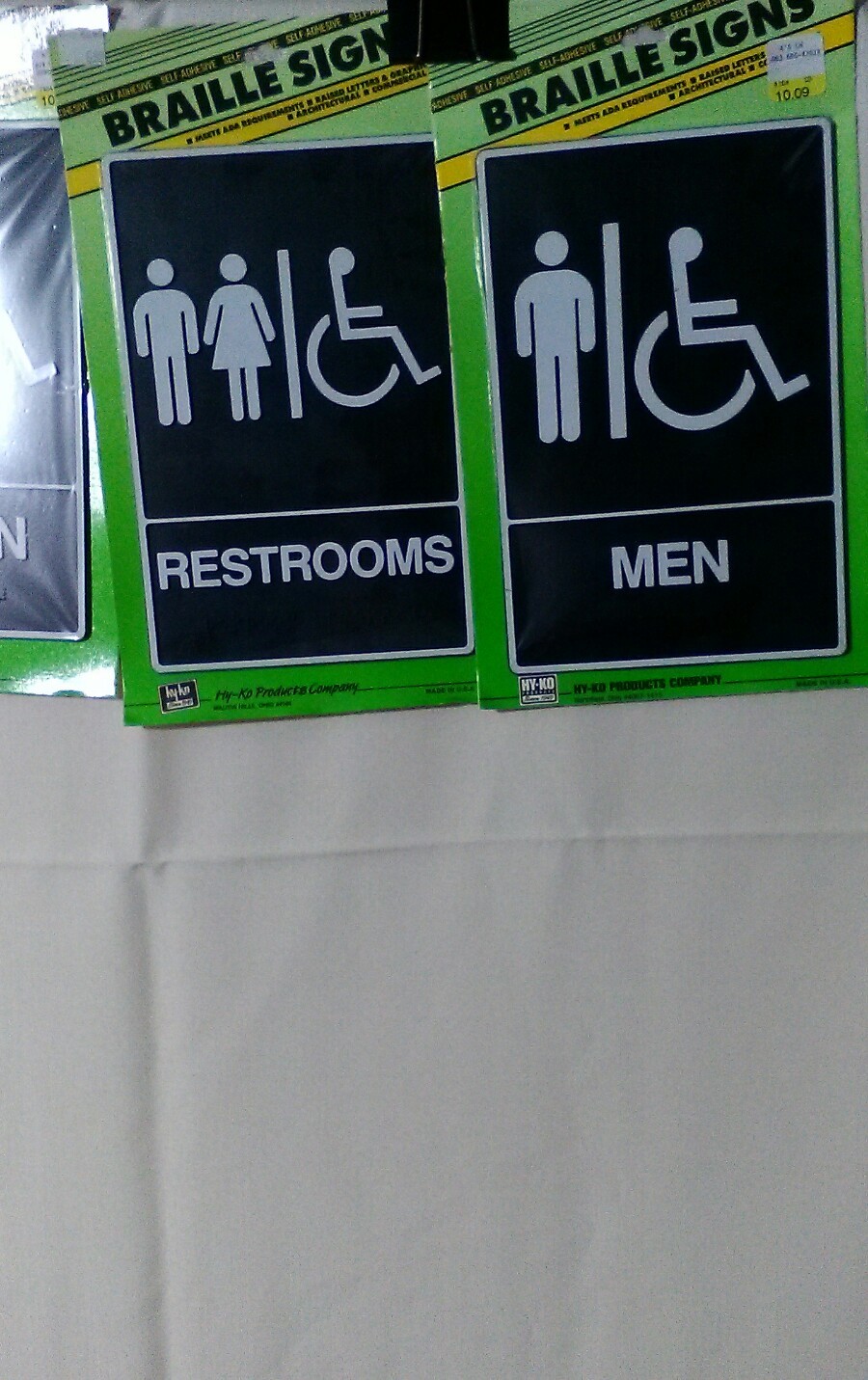 Hy-Ko Products Company Braille Restroom Signs w/ Self-Adhesive lot of 4 NWT