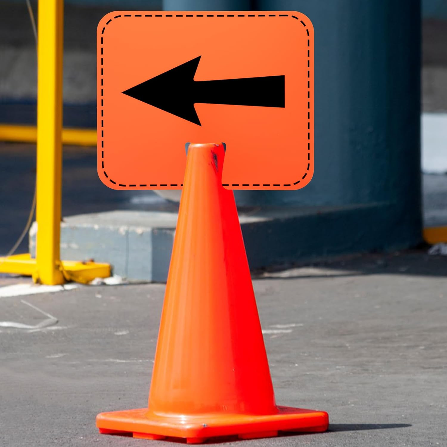 8 Pcs Traffic Cone Arrow Signs, 12.5&Prime; x 10.4&Prime; Reversible Directional Cone Top…