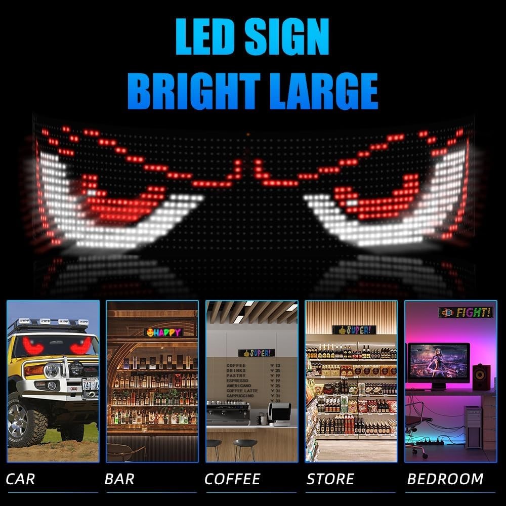 Programmable LED Sign | Flexible Scrolling Sign | APP Control | IP65 | 52 x 7.5