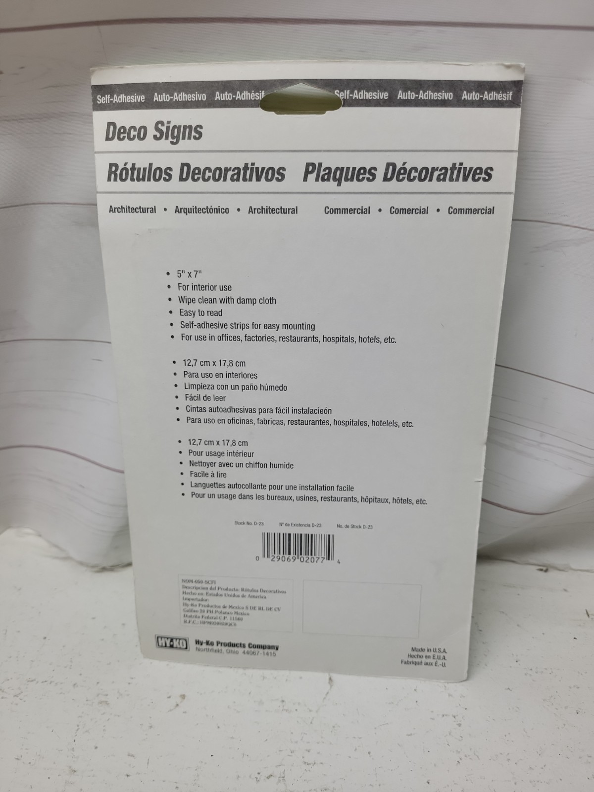 Deco Signs Restrooms Self-Adhesive Sign Hy-Ko New