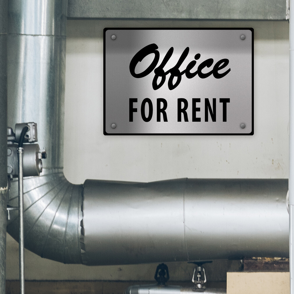 Horizontal Metal Sign Office for Rent Business Weatherproof Street Signage