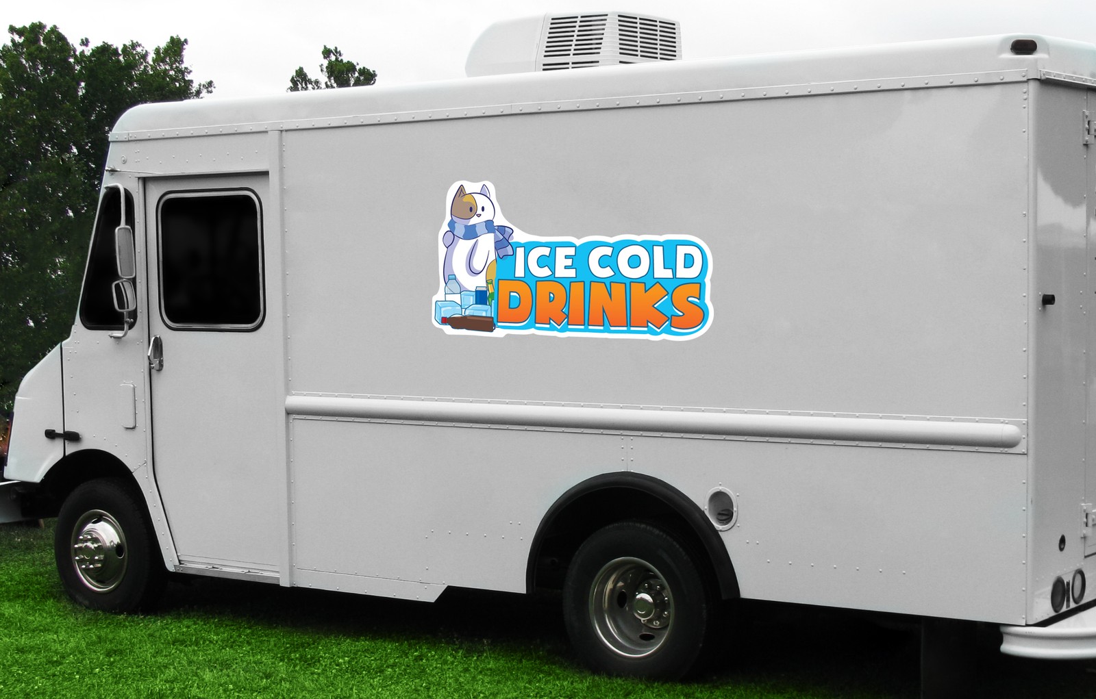 ICE COLD DRINKS 1 Concession Decal sign cart trailer stand sticker equipment
