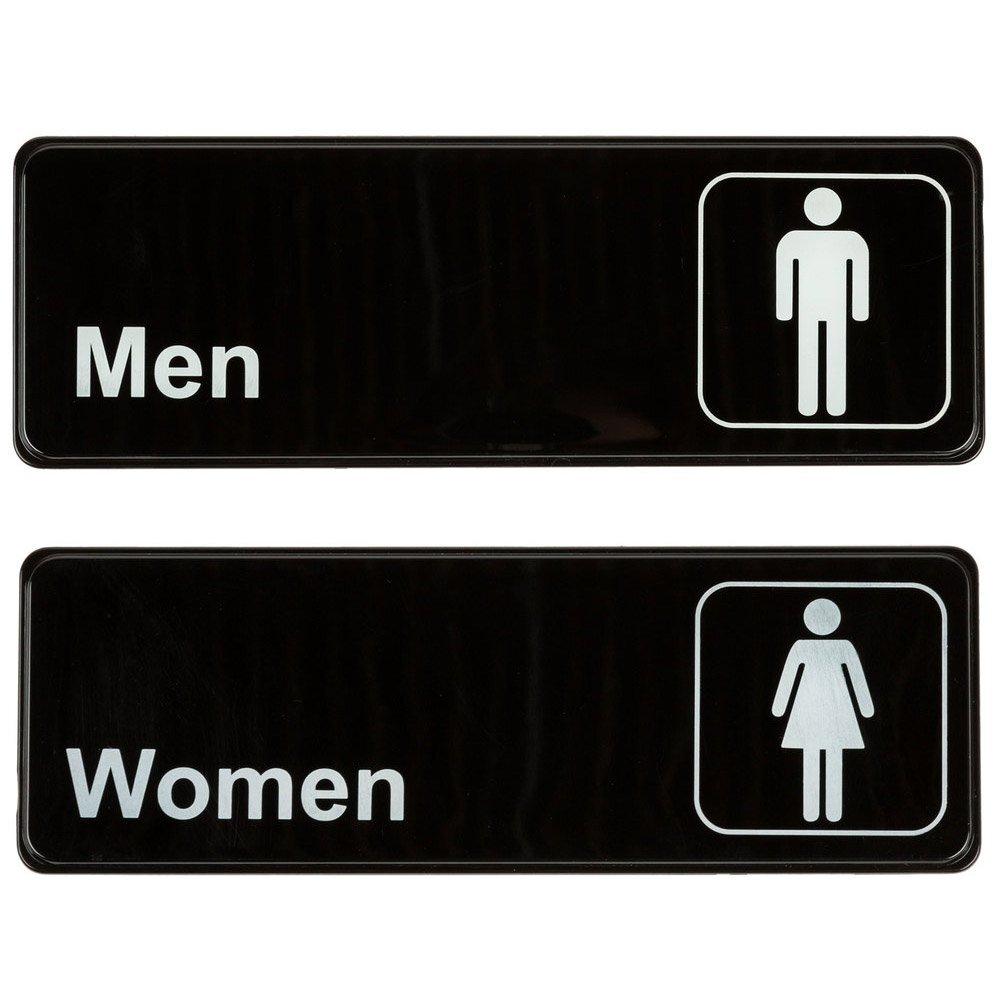 2 Pcs 9&Prime;x3&Prime; Men and Women Restroom Signs Bathroom Door Sign for Office Business