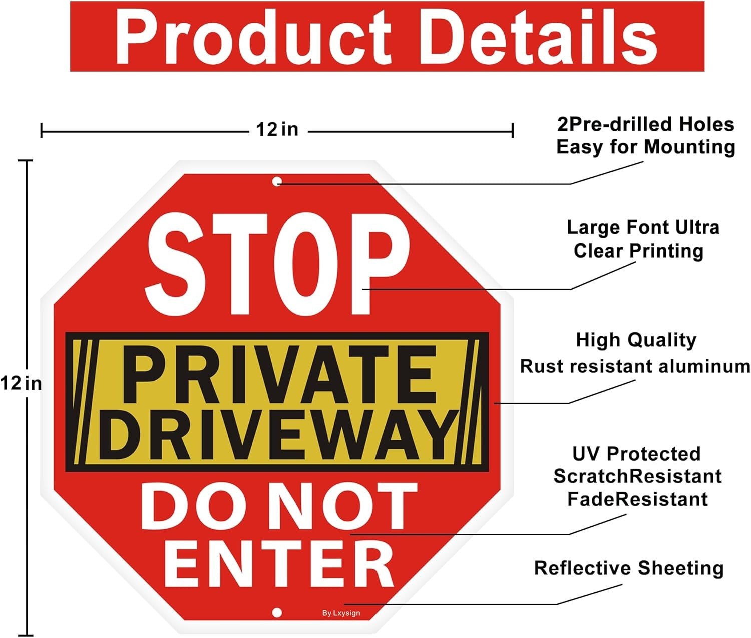 2 Stop Sign Do Not Enter Private Driveway Sign 12 X 12 Reflective Aluminum Sign
