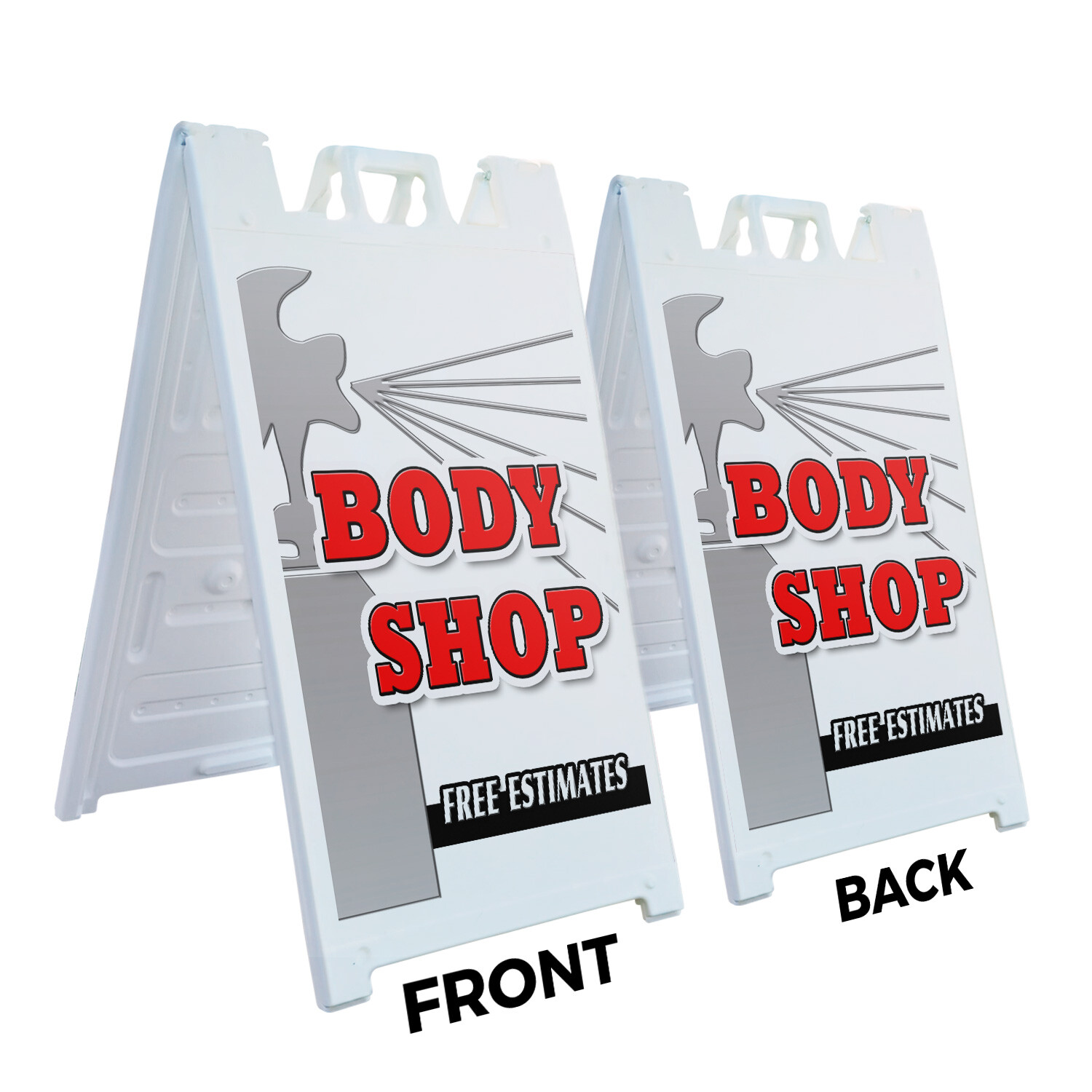 A-frame Sidewalk Body Shop Free Estimates 24&Prime; x 36&Prime; Double Sided A-Frame Sidewal