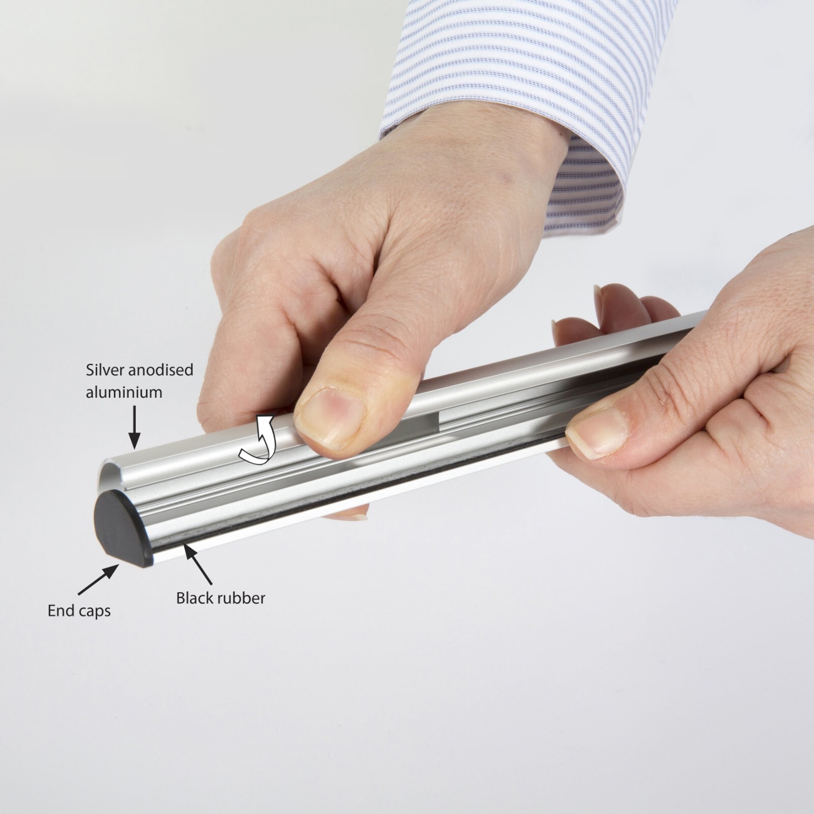 Poster Snap Hanger Set 48 inch Wall Mounting Silver 1.02&Prime; Aluminum Profile