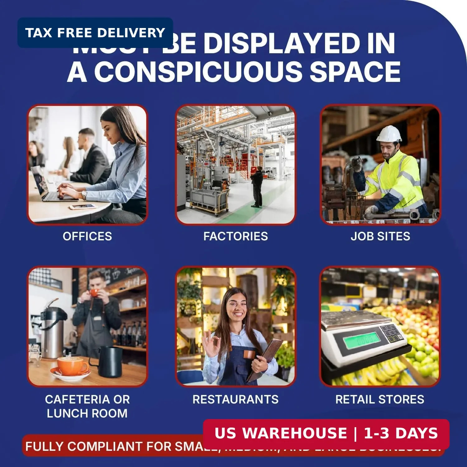 2026 Florida State & Federal Mandatory Labor Law Poster, OSHA Compliant (English