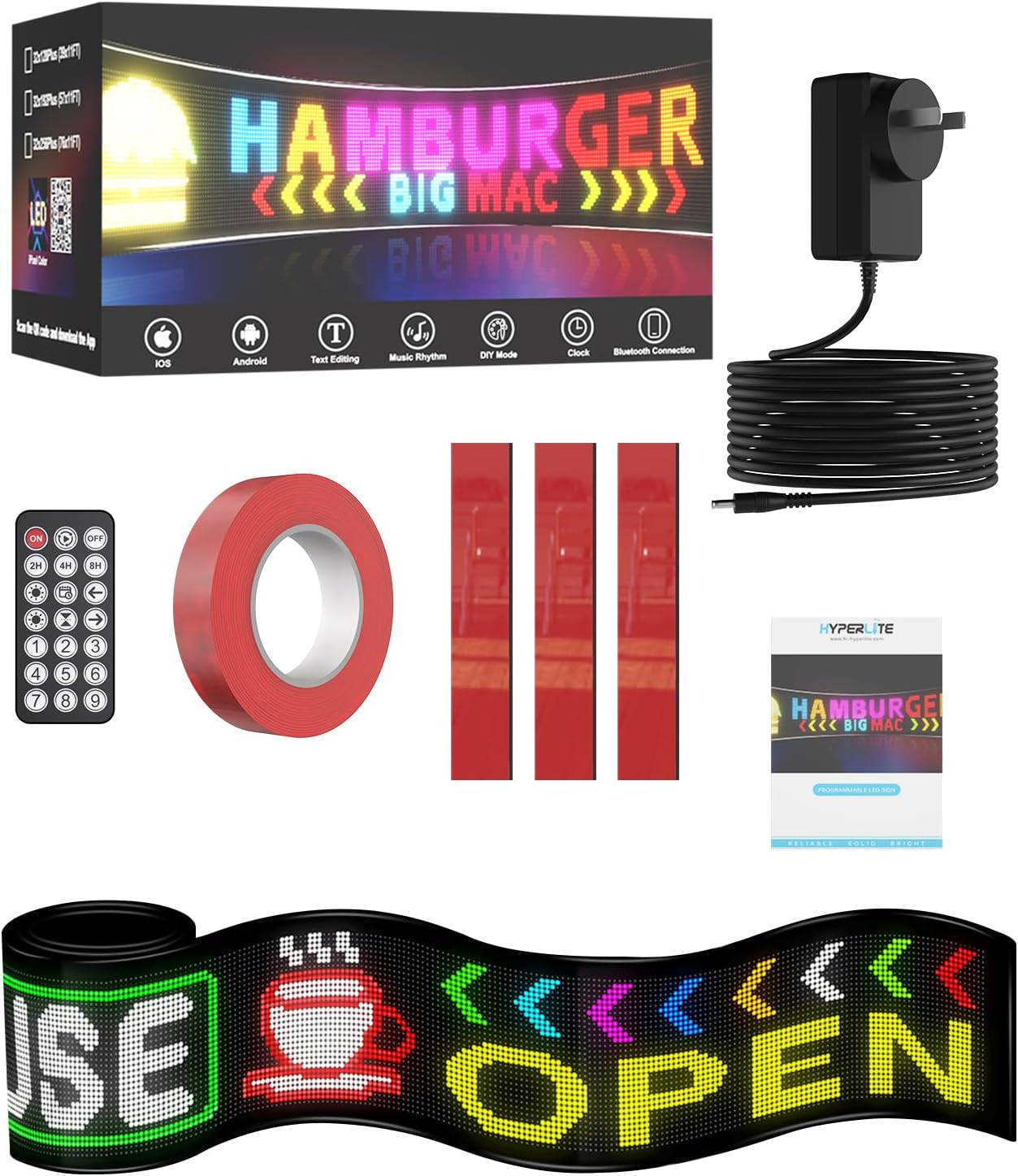 39&Prime; X 11&Prime; Programmable LED Sign – Custom Scrolling Display with Remote Control