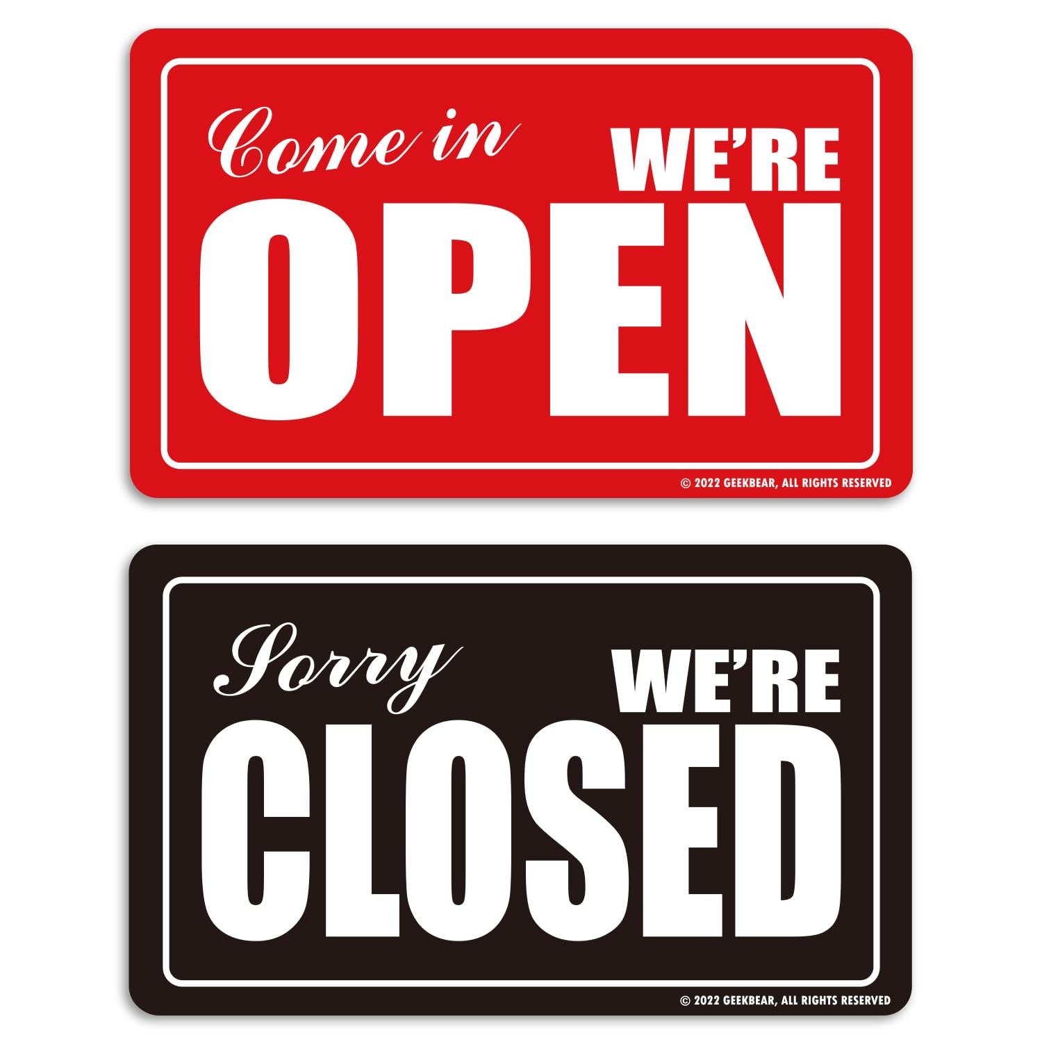 Open Closed Sign for Business – Acrylic, Double Sided, 9.8 x 5.9 in (01. Red …