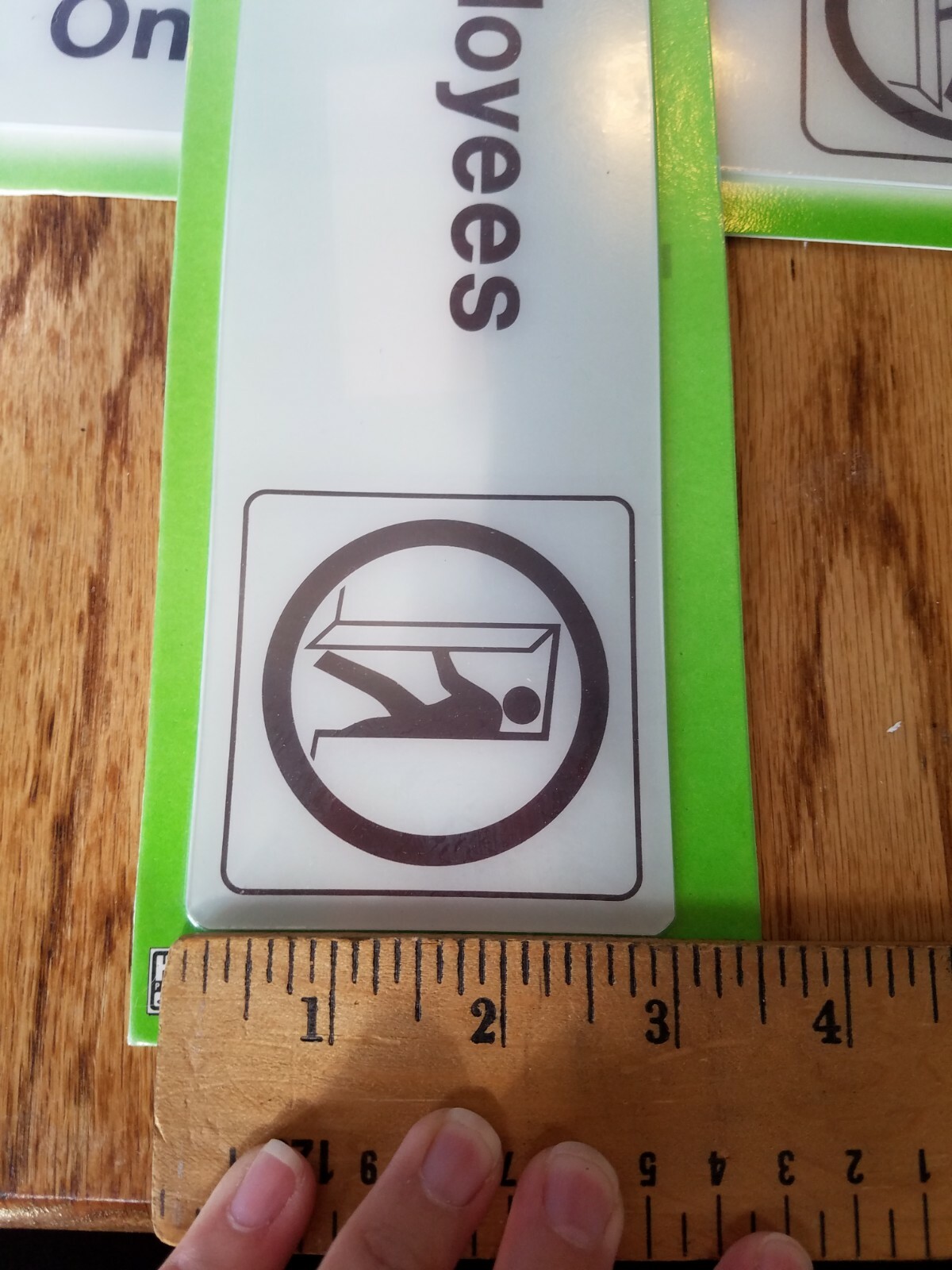 EMPLOYEES ONLY signs 3&Prime; x 9&Prime; Lot of 2 Hy-Ko Self-Adhesive Deco Signs NEW! D-2