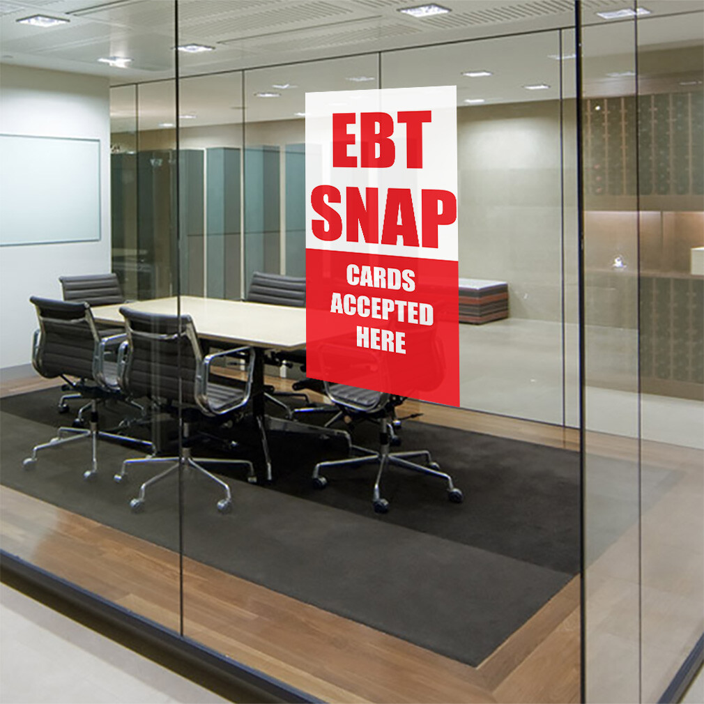 Door Decals Vertical Vinyl Stickers Ebt Snap Cards Accepted Here Business F