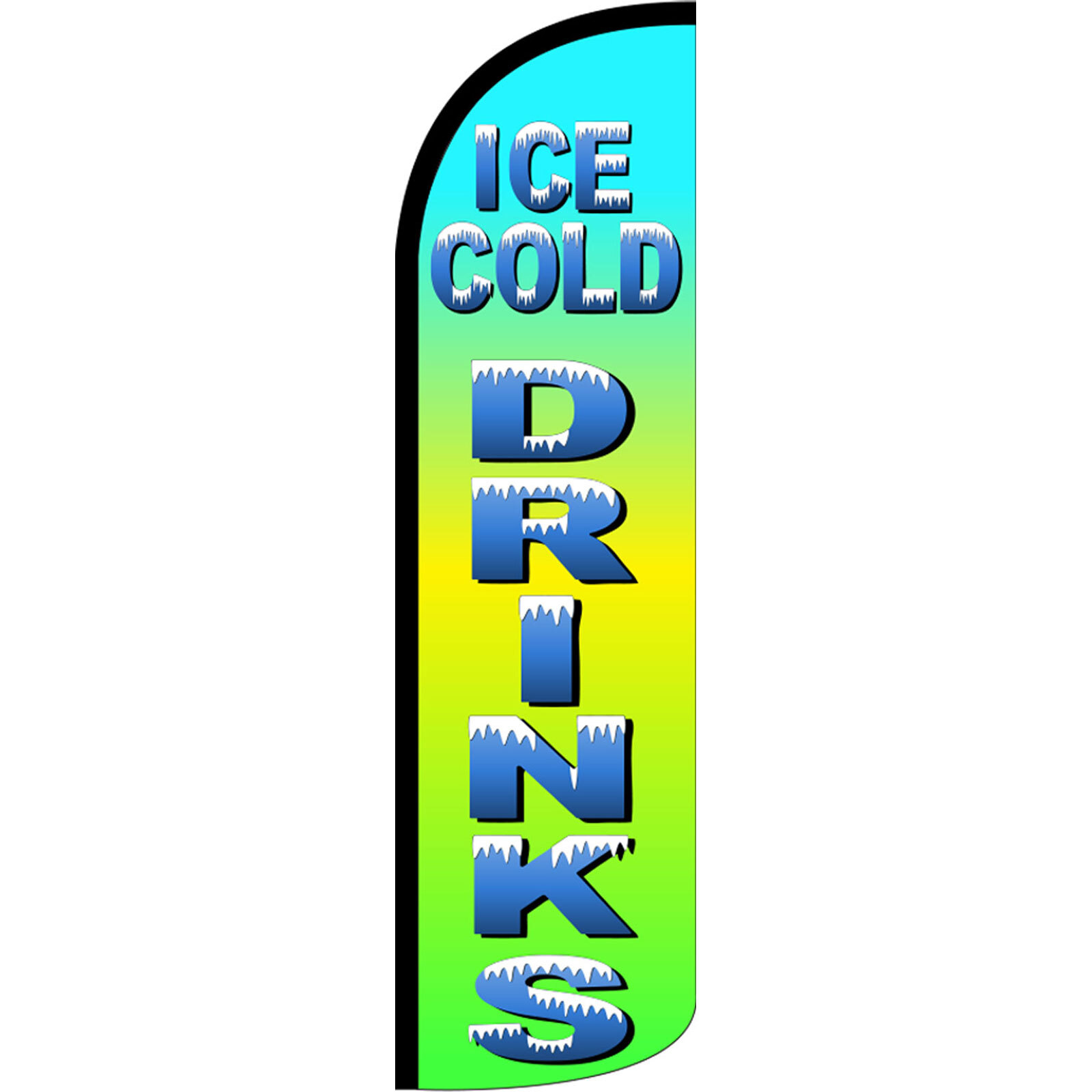 Ice Cold Drinks 3 ft X 11 1/2 ft Windless Swooper Flag (Flag Only)