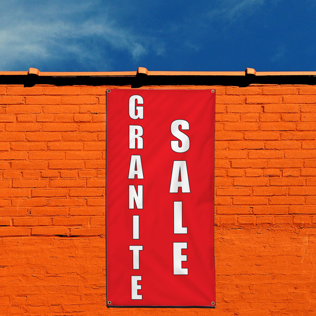 Vertical Vinyl Banner Multiple Sizes Granite Deal Red Home Remodeling Business