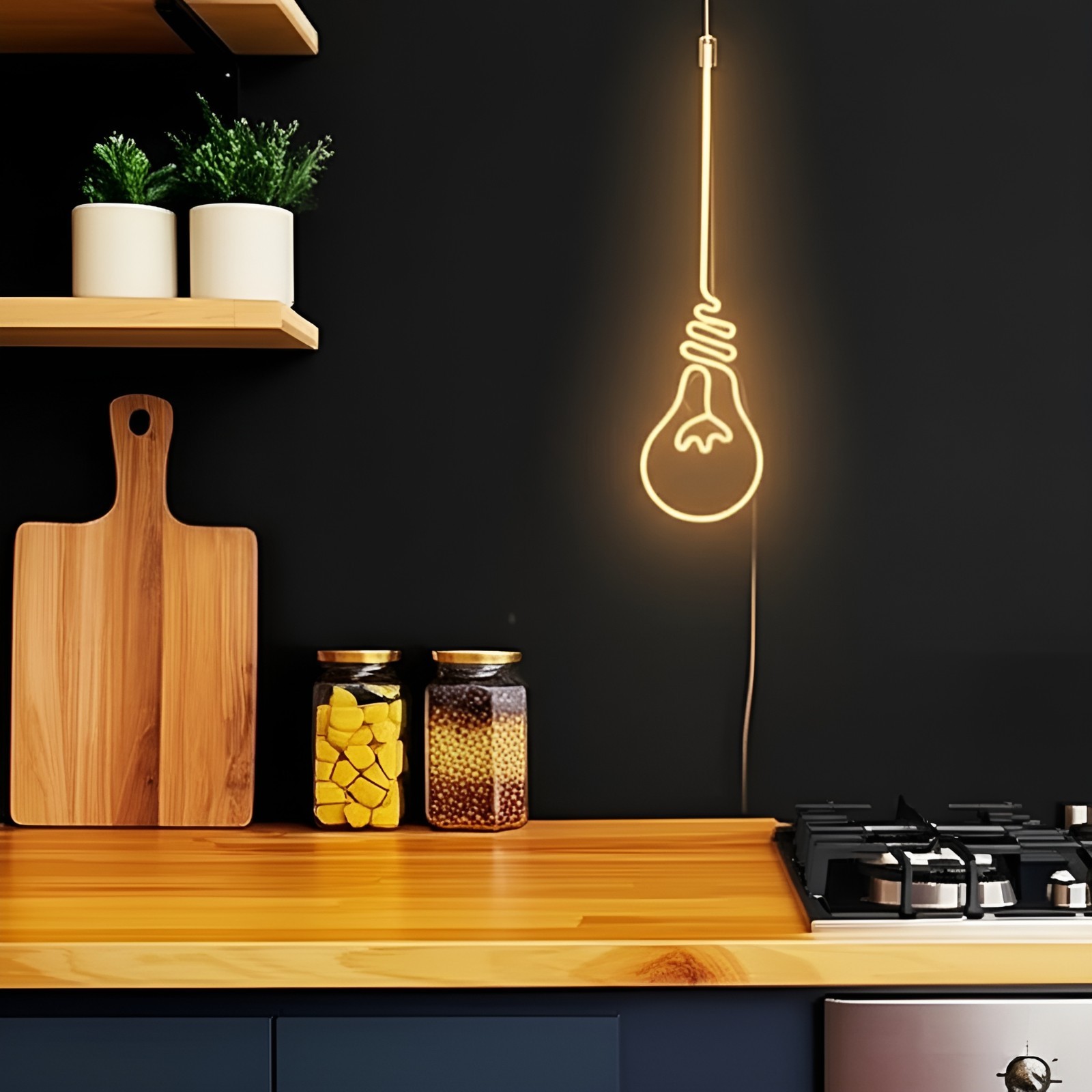 Bulb LED Neon Sign Light Decor USB Dimmable Idea Office Home Office Wall
