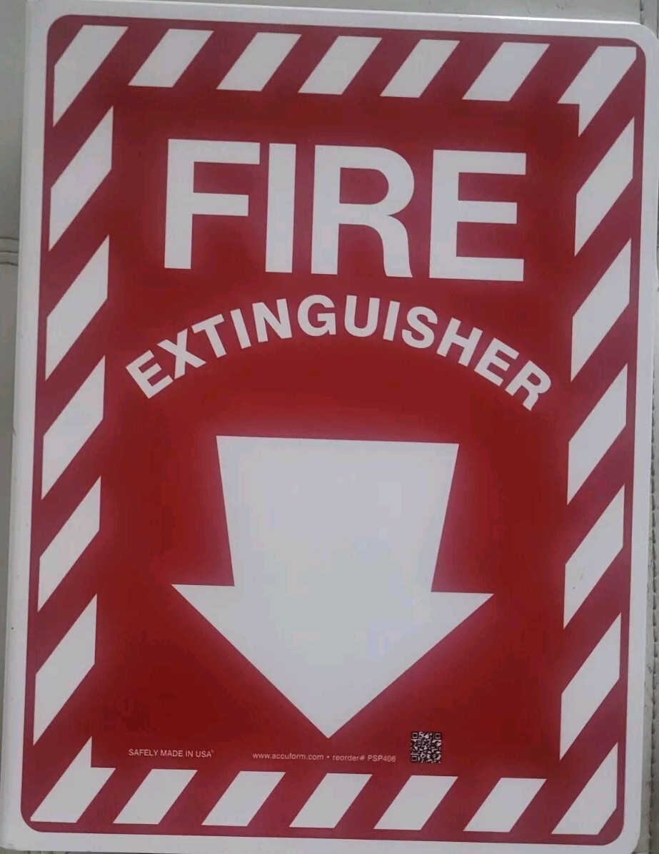 New Fire Extinguisher Sign Accuform # PSP406