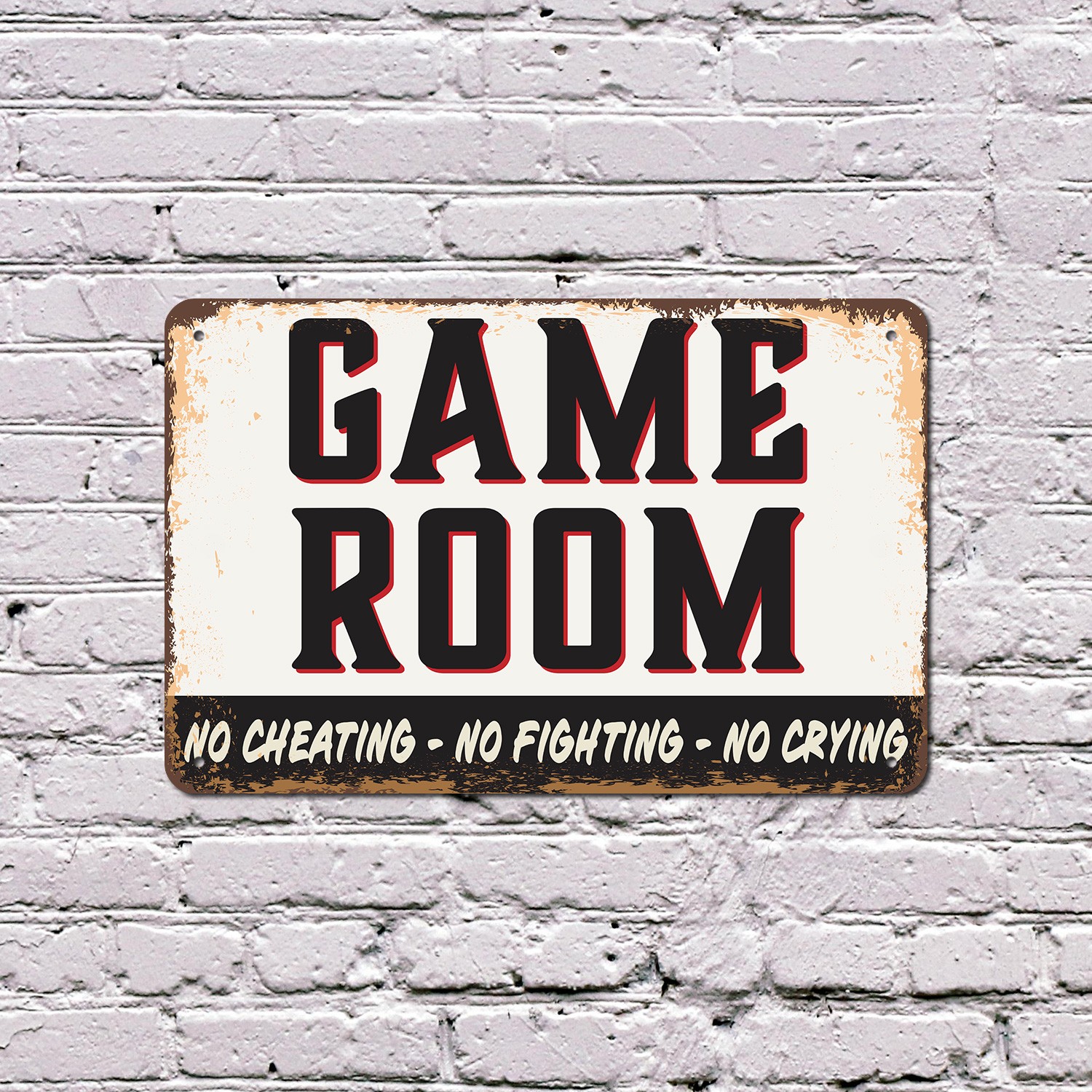 Game Room Street Sign Press Start Have Fun Durable Perfect for Dens Basements