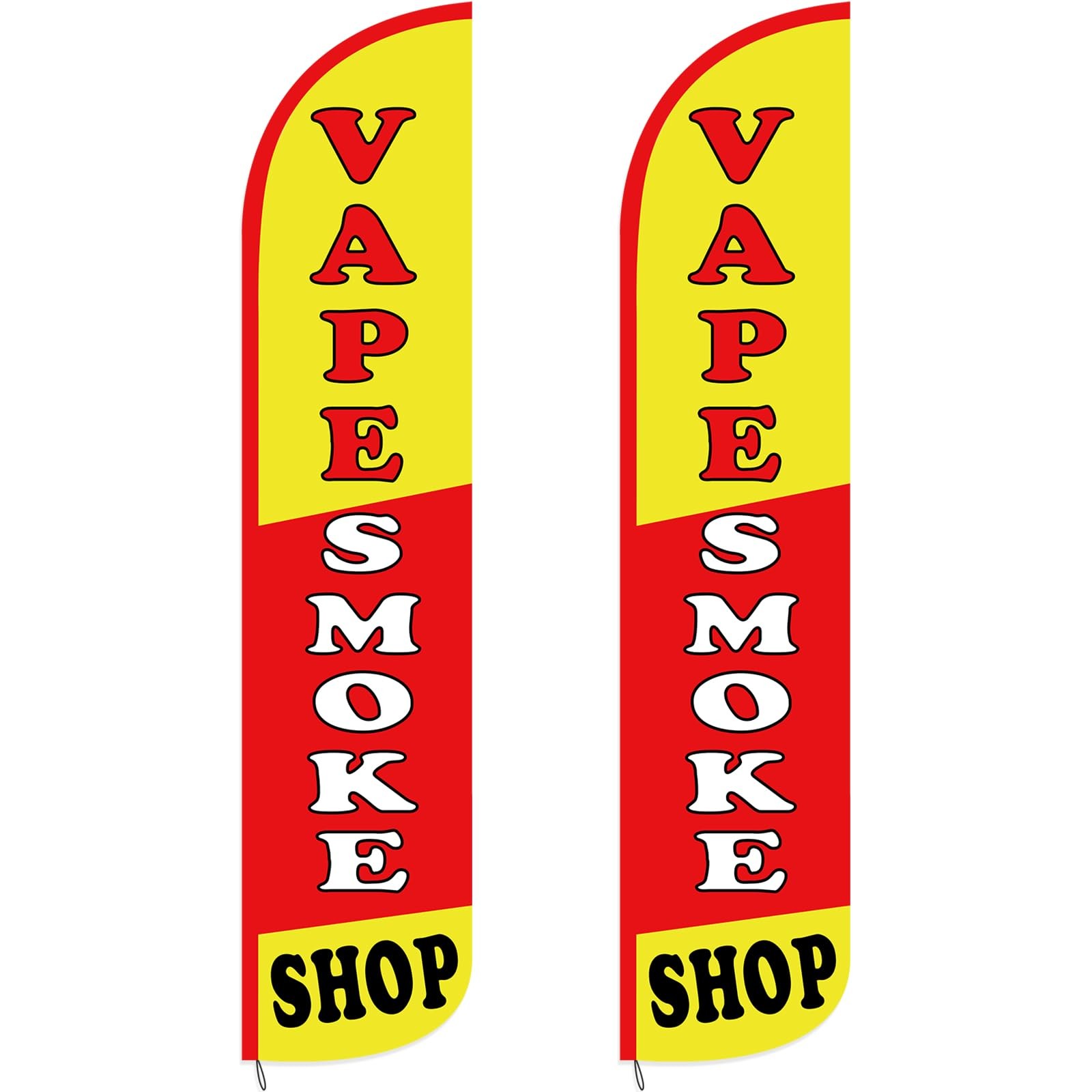 Hahafelt 2 Pcs Smoke Shop Windless Feather Swooper Flag 2.5X12 Feet Smoke Shop