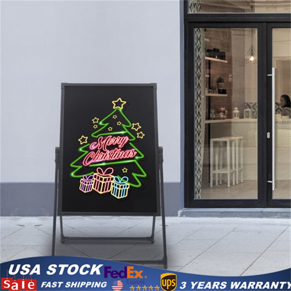 LED Message Board Restaurant Menu Sign Illuminated Neon Erasable with Remote