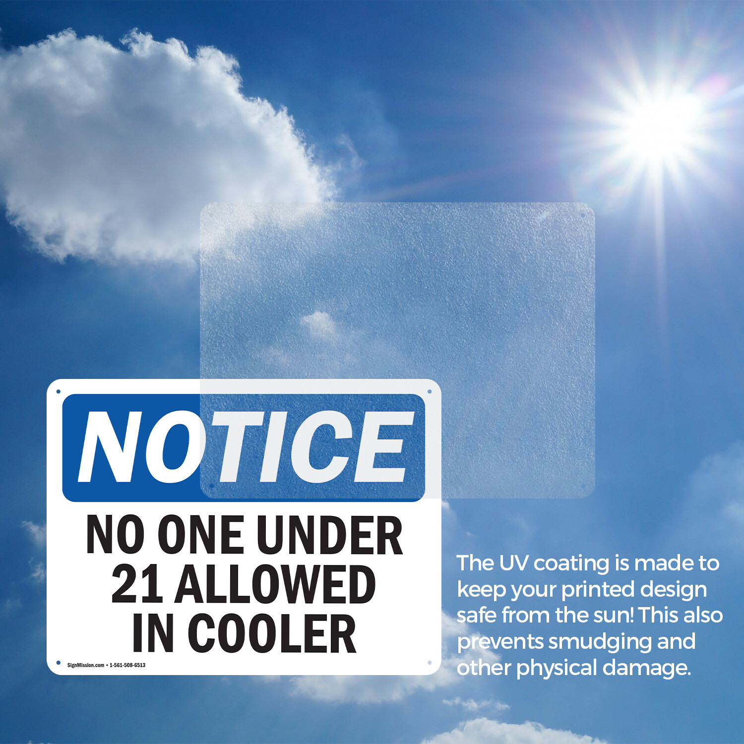 (2 Pack) No One Under 21 Allowed In Cooler OSHA Notice Sign Decal Metal Plastic