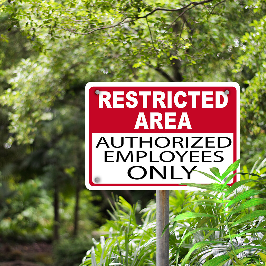 Aluminum Horizontal Metal Sign Restricted Area Authorized Employees Only Osha