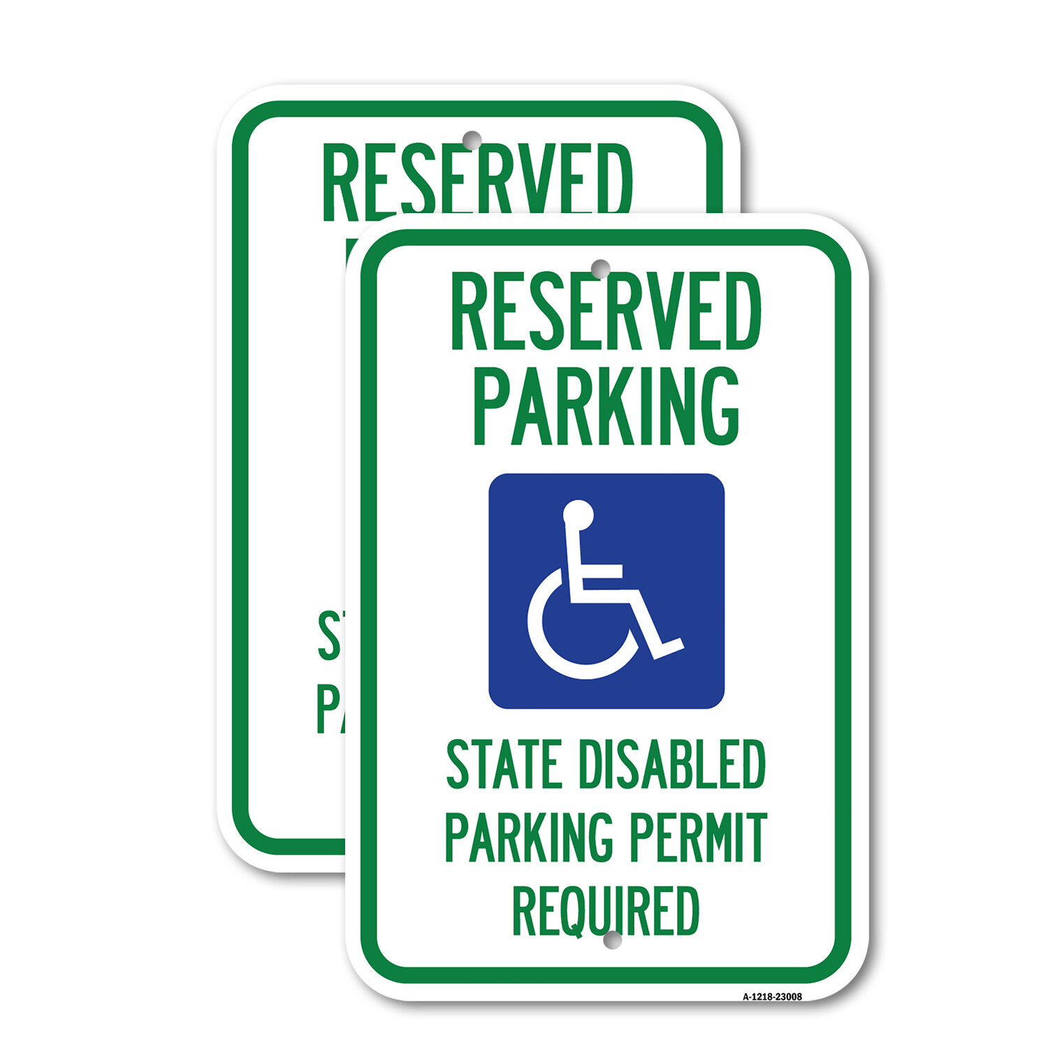 Reserved Parking State Disabled Parking Permit Heavy Gauge Metal Parking Sign