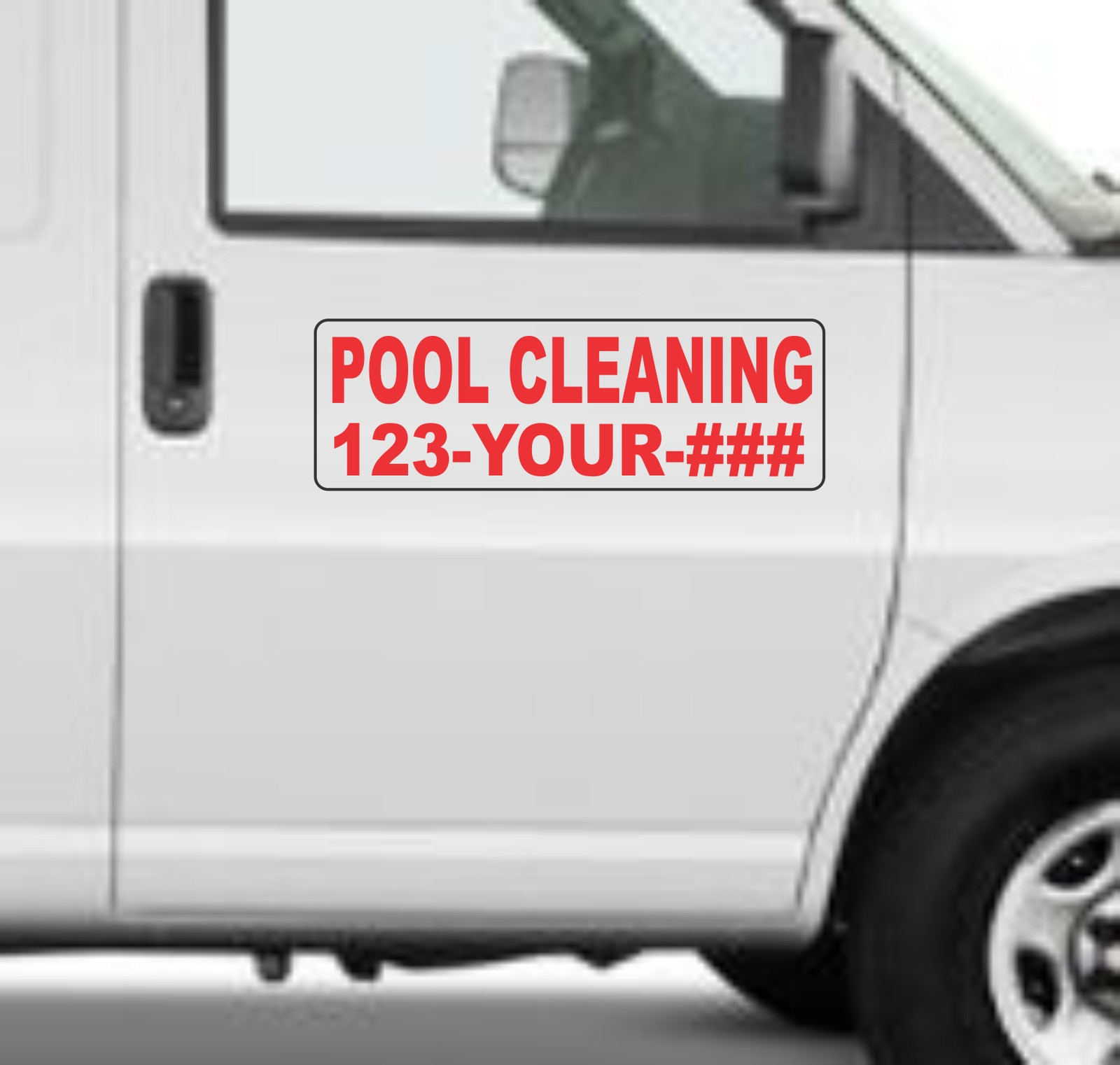 Custom POOL CLEANING Magnetic Signs for Car Truck SUV 6&Prime;x18&Prime; Phone or Web site