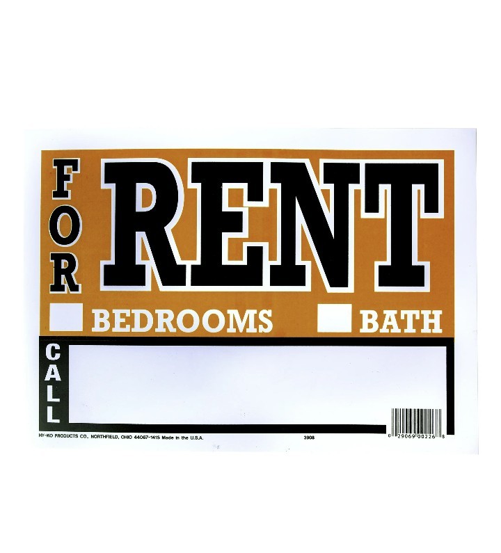 10 Pcs 8.5 x 12 Inch Orange & Black Flexible Plastic « For Rent » Real Estate Sign