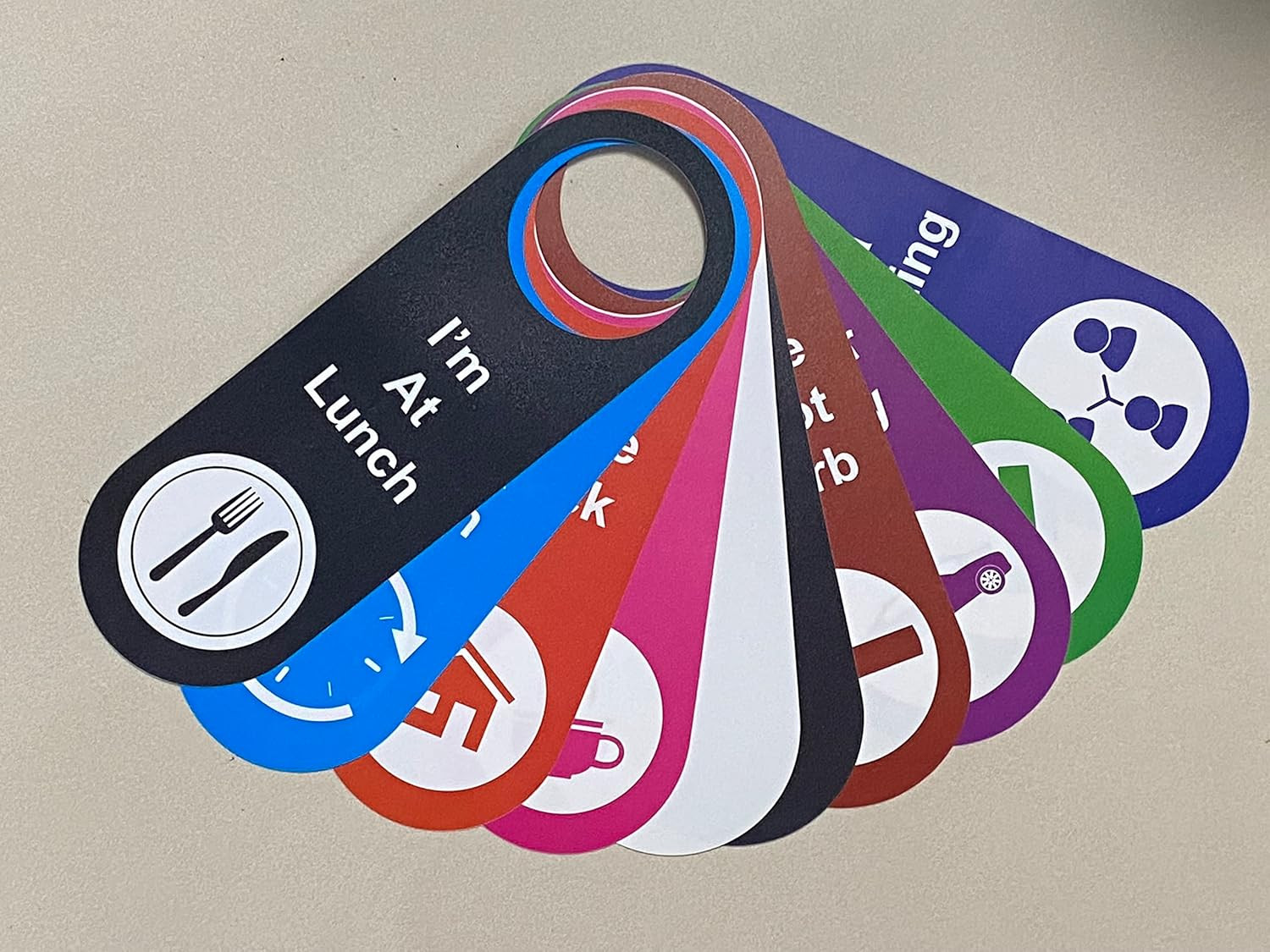10 PCS 10.5×3.5 » Door Hanger Tags Sign Office Work in a Meeting Do Not Disturb